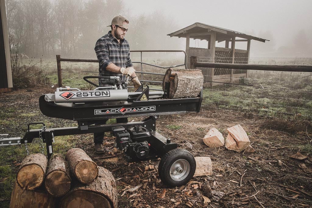 Using a log splitter