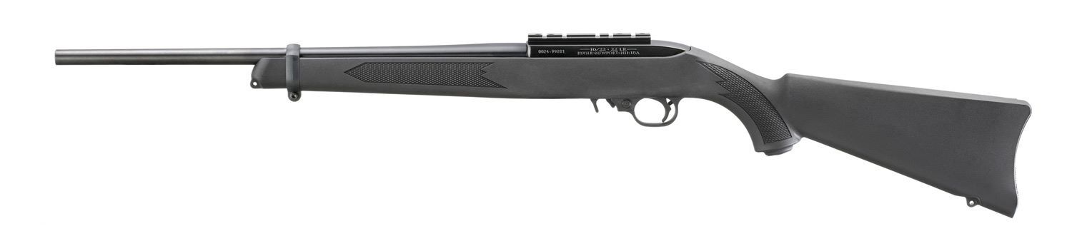Ruger 10/22 Carbine .22 LR 18.5" Black Polymer Semi-Auto Rifle With Scope Base Adapter, 10-Rd