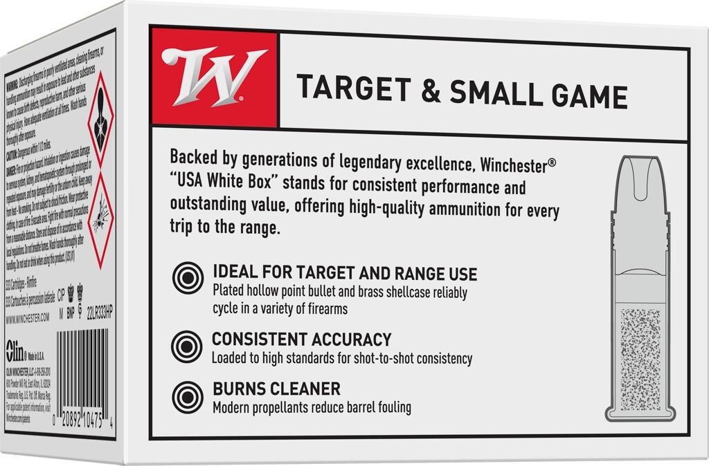 Winchester .22 LR, 36 Grain Copper Plated Hollow Point Rifle Ammo, 333-Rd